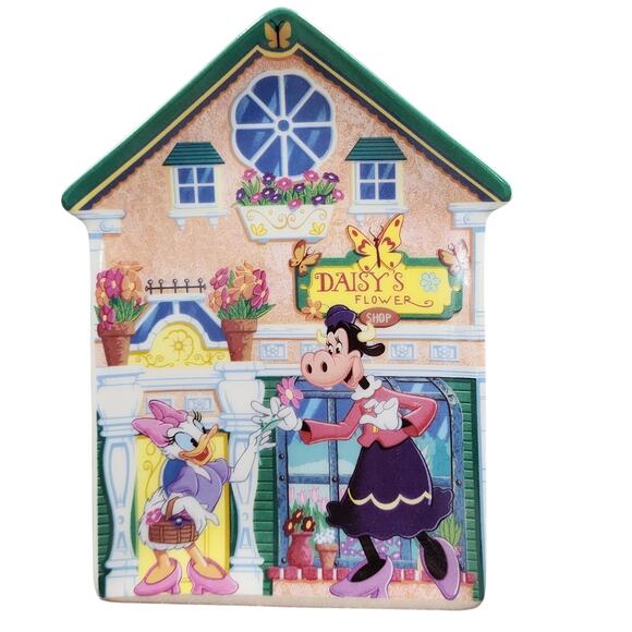 Daisy's Flower Shop Plate 325B Mickey's Village Disney Bradford Exchange Plate - Picture 1 of 8